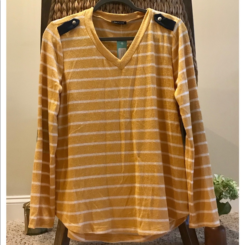Mustard Elbow Patch Knit Top